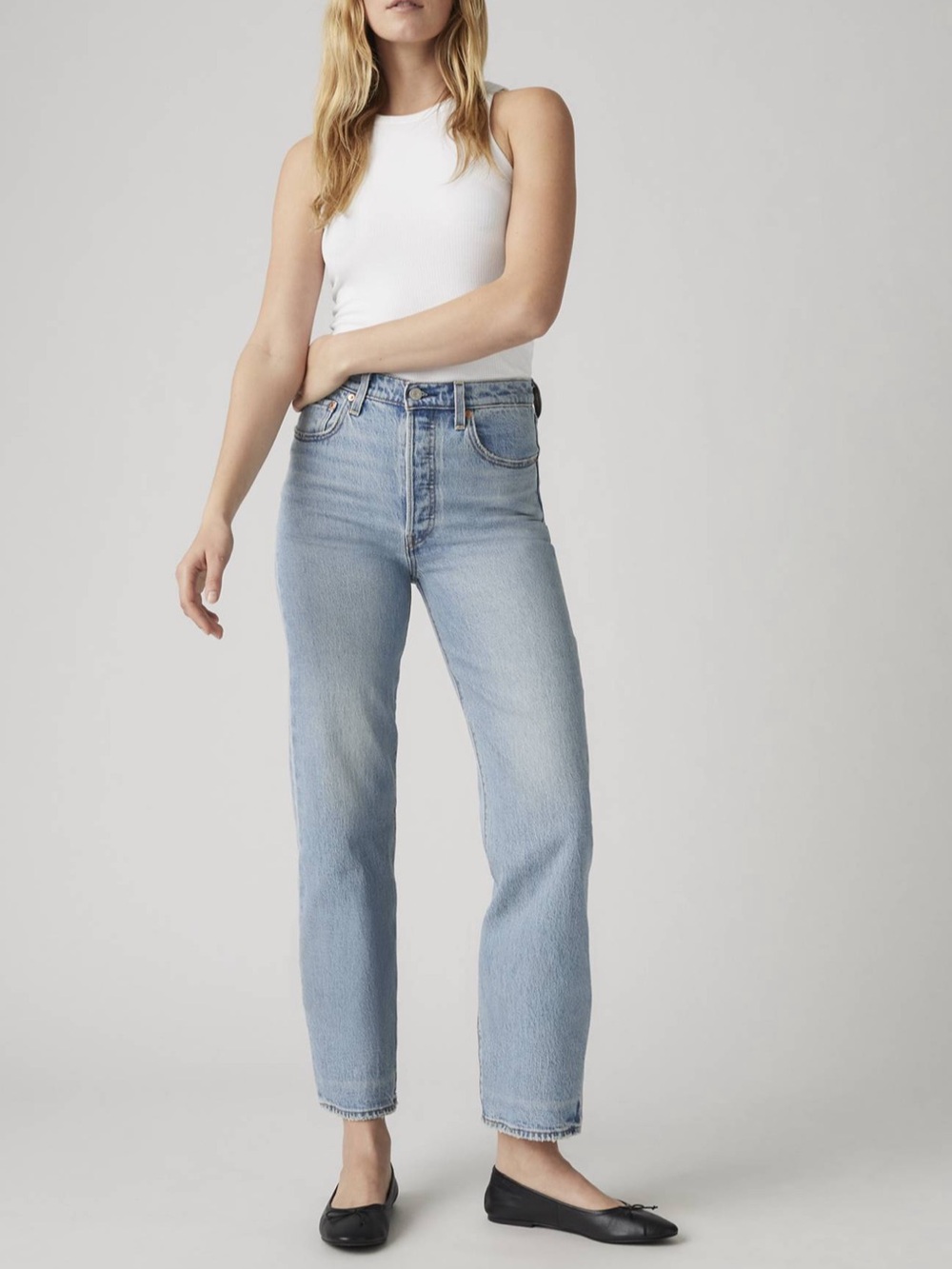 Levi’s Ribcage straight ankle jeans. 28 x 31. Light/medium wash. - Picture 8 of 12
